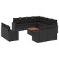 vidaXL Set de sofás de jardín 12 piezas cojines ratán sintético negro vidaXL Set de sofás de jardín 12 piezas cojines ratán sintético negro