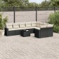 vidaXL Set de sofás de jardín 10 pzas cojines ratán sintético negro vidaXL Set de sofás de jardín 10 pzas cojines ratán sintético negro
