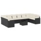 vidaXL Set de sofás de jardín 11 pzas y cojines ratán sintético negro vidaXL Set de sofás de jardín 11 pzas y cojines ratán sintético negro