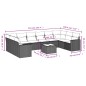 vidaXL Set de sofás de jardín 11 pzas y cojines ratán sintético negro vidaXL Set de sofás de jardín 11 pzas y cojines ratán sintético negro