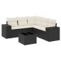 vidaXL Set de sofás de jardín 6 piezas y cojines ratán sintético negro vidaXL Set de sofás de jardín 6 piezas y cojines ratán sintético negro