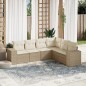 vidaXL Juego de sofás jardín con cojines 6 pzas ratán sintético beige vidaXL Juego de sofás jardín con cojines 6 pzas ratán sintético beige
