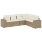 vidaXL Juego de sofás jardín con cojines 6 pzas ratán sintético beige vidaXL Juego de sofás jardín con cojines 6 pzas ratán sintético beige