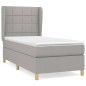 vidaXL Cama box spring con colchón tela gris claro 90x190 cm vidaXL Cama box spring con colchón tela gris claro 90x190 cm