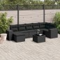 vidaXL Set de sofás de jardín 8 piezas y cojines ratán sintético negro vidaXL Set de sofás de jardín 8 piezas y cojines ratán sintético negro