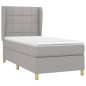 vidaXL Cama box spring con colchón tela gris claro 90x190 cm vidaXL Cama box spring con colchón tela gris claro 90x190 cm