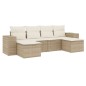 vidaXL Juego de sofás jardín con cojines 6 pzas ratán sintético beige vidaXL Juego de sofás jardín con cojines 6 pzas ratán sintético beige