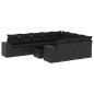 vidaXL Set de sofás de jardín 11 pzas y cojines ratán sintético negro vidaXL Set de sofás de jardín 11 pzas y cojines ratán sintético negro