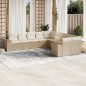 vidaXL Juego de sofás jardín con cojines beige 10 pzas ratán sintético vidaXL Juego de sofás jardín con cojines beige 10 pzas ratán sintético