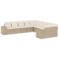 vidaXL Juego de sofás jardín con cojines beige 10 pzas ratán sintético vidaXL Juego de sofás jardín con cojines beige 10 pzas ratán sintético