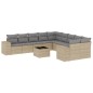 vidaXL Set de sofás de jardín 11pzas con cojines ratán sintético beige vidaXL Set de sofás de jardín 11pzas con cojines ratán sintético beige