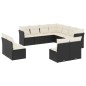 vidaXL Set de sofás de jardín 11 pzas y cojines ratán sintético negro vidaXL Set de sofás de jardín 11 pzas y cojines ratán sintético negro