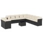 vidaXL Set de sofás de jardín 12 piezas cojines ratán sintético negro