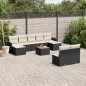 vidaXL Set de sofás de jardín 10 pzas cojines ratán sintético negro vidaXL Set de sofás de jardín 10 pzas cojines ratán sintético negro