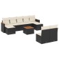 vidaXL Set de sofás de jardín 10 pzas cojines ratán sintético negro vidaXL Set de sofás de jardín 10 pzas cojines ratán sintético negro