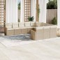 vidaXL Set de sofás de jardín 11pzas con cojines ratán sintético beige vidaXL Set de sofás de jardín 11pzas con cojines ratán sintético beige
