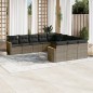 vidaXL Set de sofás de jardín 11 pzas y cojines ratán sintético gris