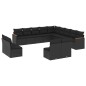 vidaXL Set de sofás de jardín y cojines 13 pzas ratán sintético negro vidaXL Set de sofás de jardín y cojines 13 pzas ratán sintético negro