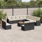 vidaXL Set sofás de jardín 14 pzas con cojines ratán sintético negro vidaXL Set sofás de jardín 14 pzas con cojines ratán sintético negro