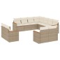 vidaXL Set de sofás de jardín 11pzas con cojines ratán sintético beige vidaXL Set de sofás de jardín 11pzas con cojines ratán sintético beige