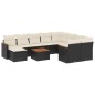 vidaXL Set de sofás de jardín 11 pzas y cojines ratán sintético negro vidaXL Set de sofás de jardín 11 pzas y cojines ratán sintético negro