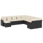 vidaXL Set de sofás de jardín 11 pzas y cojines ratán sintético negro vidaXL Set de sofás de jardín 11 pzas y cojines ratán sintético negro