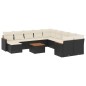 vidaXL Set de sofás de jardín 12 piezas cojines ratán sintético negro vidaXL Set de sofás de jardín 12 piezas cojines ratán sintético negro