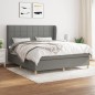vidaXL Cama box spring con colchón tela gris oscuro 180x200 cm vidaXL Cama box spring con colchón tela gris oscuro 180x200 cm