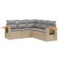 vidaXL Juego de sofás jardín con cojines 5 pzas ratán sintético beige vidaXL Juego de sofás jardín con cojines 5 pzas ratán sintético beige