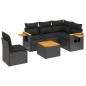 vidaXL Set de sofás de jardín 6 piezas y cojines ratán sintético negro vidaXL Set de sofás de jardín 6 piezas y cojines ratán sintético negro