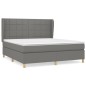 vidaXL Cama box spring con colchón tela gris oscuro 180x200 cm vidaXL Cama box spring con colchón tela gris oscuro 180x200 cm
