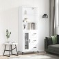 vidaXL Aparador alto madera contrachapada blanco 69,5x34x180 cm vidaXL Aparador alto madera contrachapada blanco 69,5x34x180 cm