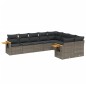 vidaXL Set de muebles de jardín 9 pzas y cojines ratán sintético gris vidaXL Set de muebles de jardín 9 pzas y cojines ratán sintético gris