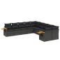 vidaXL Set de sofás de jardín 10 pzas cojines ratán sintético negro vidaXL Set de sofás de jardín 10 pzas cojines ratán sintético negro