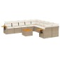 vidaXL Set de sofás de jardín 11pzas con cojines ratán sintético beige vidaXL Set de sofás de jardín 11pzas con cojines ratán sintético beige
