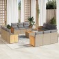 vidaXL Set sofás de jardín con cojines 13 pzas ratán sintético beige vidaXL Set sofás de jardín con cojines 13 pzas ratán sintético beige