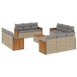 vidaXL Set sofás de jardín con cojines 13 pzas ratán sintético beige vidaXL Set sofás de jardín con cojines 13 pzas ratán sintético beige