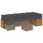 vidaXL Set de sofás de jardín 8 pzas y cojines ratán sintético gris vidaXL Set de sofás de jardín 8 pzas y cojines ratán sintético gris