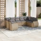 vidaXL Set de sofás de jardín 9 pzas con cojines ratán sintético beige vidaXL Set de sofás de jardín 9 pzas con cojines ratán sintético beige