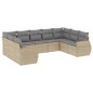 vidaXL Set de sofás de jardín 9 pzas con cojines ratán sintético beige vidaXL Set de sofás de jardín 9 pzas con cojines ratán sintético beige