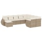 vidaXL Juego de sofás jardín con cojines beige 10 pzas ratán sintético vidaXL Juego de sofás jardín con cojines beige 10 pzas ratán sintético