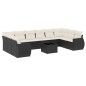 vidaXL Set de sofás de jardín 11 pzas y cojines ratán sintético negro vidaXL Set de sofás de jardín 11 pzas y cojines ratán sintético negro