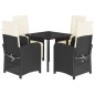 vidaXL Set de muebles jardín 5 pzas con cojines ratán sintético negro