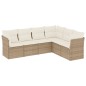 vidaXL Juego de sofás jardín con cojines 6 pzas ratán sintético beige vidaXL Juego de sofás jardín con cojines 6 pzas ratán sintético beige