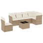 vidaXL Set sofás de jardín 7 piezas y cojines ratán sintético beige vidaXL Set sofás de jardín 7 piezas y cojines ratán sintético beige