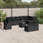 vidaXL Set de sofás de jardín 11 pzas y cojines ratán sintético negro vidaXL Set de sofás de jardín 11 pzas y cojines ratán sintético negro