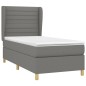 vidaXL Cama box spring con colchón tela gris oscuro 100x200 cm
