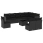 vidaXL Set de sofás de jardín 11 pzas y cojines ratán sintético negro vidaXL Set de sofás de jardín 11 pzas y cojines ratán sintético negro