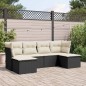 vidaXL Set de sofás de jardín 6 piezas y cojines ratán sintético negro vidaXL Set de sofás de jardín 6 piezas y cojines ratán sintético negro