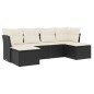 vidaXL Set de sofás de jardín 6 piezas y cojines ratán sintético negro vidaXL Set de sofás de jardín 6 piezas y cojines ratán sintético negro